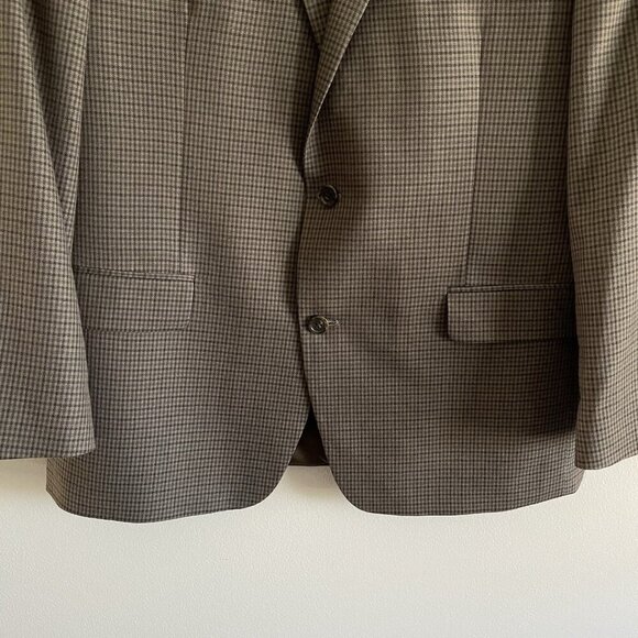 Michael Kors Men 44R Brown Houndstooth 2-Button Single Breast Blazer Sportcoat - Picture 3 of 12